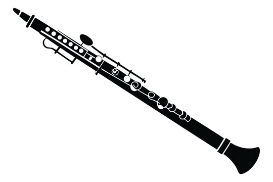 bassoon silhouette line art vector illustration