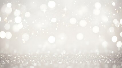 Shimmering white bokeh lights background