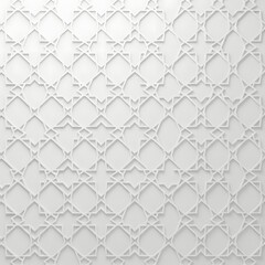 Naklejka premium White Islamic pattern background with subtle shadows, clean and modern.