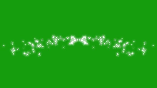 Luxury white glitter sparkles trail, magic dust, pixie dust path, Christmas stars isolated on green screen background,particle line transition, fairy dust wand glitter stars trail overlay