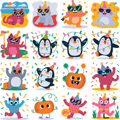 Festive Animal Characters for Parties and Holidays