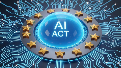European union ai act logo symbolizing artificial intelligence regulation and technology