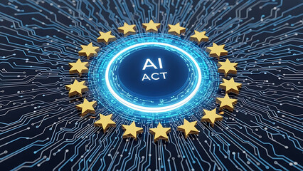 European union ai act logo symbolizing artificial intelligence regulation and technology
