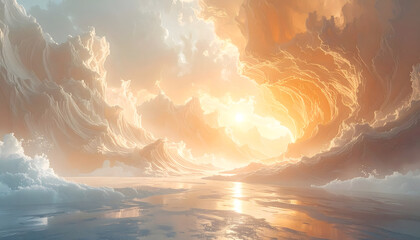 Beautiful sunrise and seascape