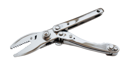 Multi-tool pliers with serrated jaws and chrome finish, offering versatility for home repairs, outdoor tasks, and diy projects