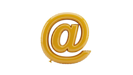 Golden At Symbol Balloon on transparent background