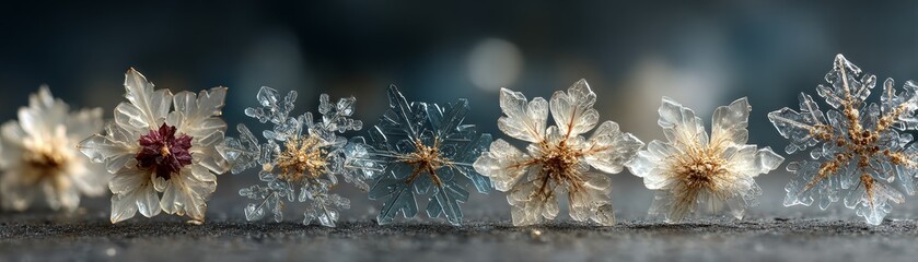 Winter Holiday Banner with Decorative Snowflakes