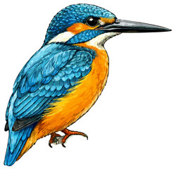 Fototapeta premium Alcedo meninting illustration art