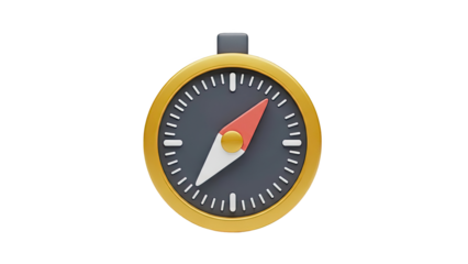 Compass icon on transparent background