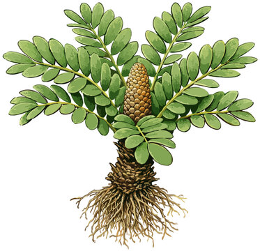 Zamia furfuracea illustration art