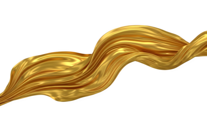 Golden fabric flowing dramatically on black background