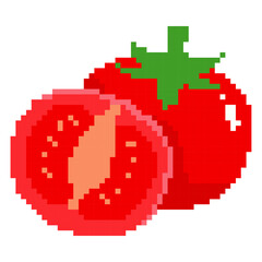 Obraz premium Pixel Art Tomato - Pixel Art Sample