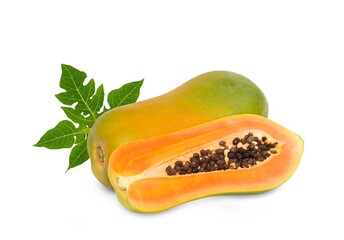 papaya isolated on white background