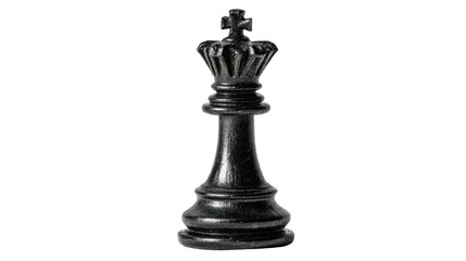 Fototapeta premium Black chess king piece representing strategy, leadership, and competition on a transparent background