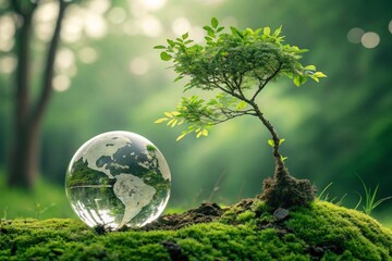 green earth with tree