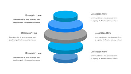 Layered 3D Infographic for Process and Hierarchy Visualization