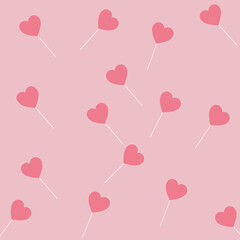 Seamless Valentine&rsquo;s Day Heart Pattern with Romantic Red and Pink Shapes Background