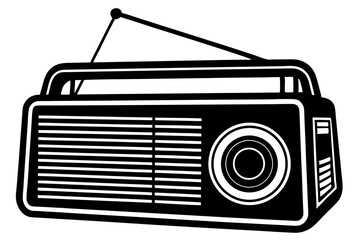 Radio Silhouette Illustration Isolated on Clean White Background