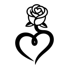 Fototapeta premium heart with rose