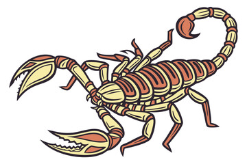 Scorpion Silhouette Vector Illustration on Clean White Background