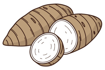 Taro Root Plant Natural Food Vector Art