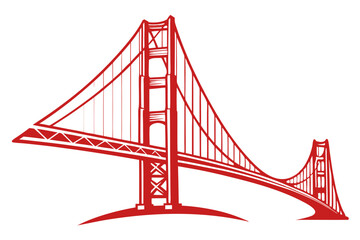 San Francisco Golden Gate Bridge Logo Vector Illustration