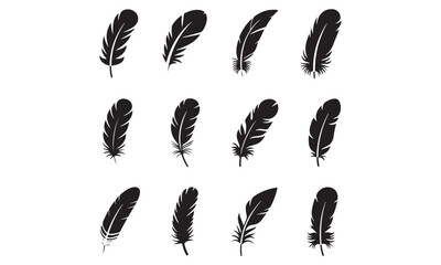 Feathers vector icon design bundle