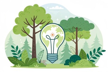 vector illustration of a green tree