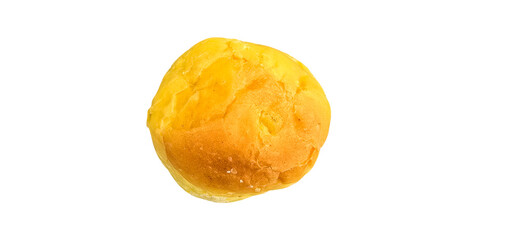 Freshly baked golden brown bread roll with a soft texture and a slightly rounded top showcasing its fluffy interior
