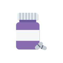 Medicine bottle with pills vector illustration isolated on white background
