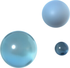 Two glass spheres and one matt sphere