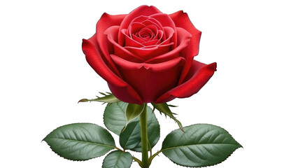 Fototapeta premium Red rose isolated on transparent background isolated on transparent background