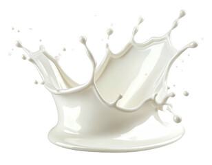 Liquidy, creamy, white crown-shaped splash