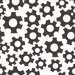 Seamless pattern with gears in hand drawn style.Element for decoration design print background backdrop wrapping wallpaper banner textile