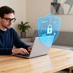 Remote Work Cybersecurity Protection Safeguarding Data and Online Access for Home Office Employees