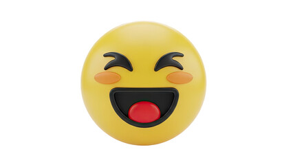 Fototapeta premium 3D Laughing Emoji with Red Tongue on transparent background