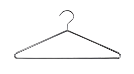 Metal wire clothes hanger providing a simple solution for garment display, closet organization, and wardrobe management