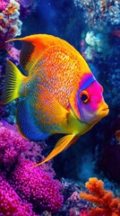 Vibrant Tropical Fish in Coral Reef: Underwater Beauty and Color