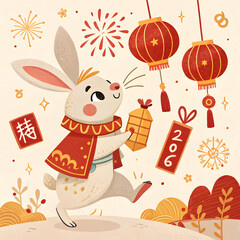 Fototapeta premium happy birthday card with funny animals