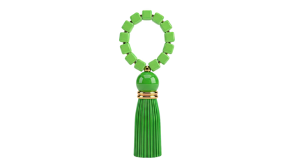 Green Tassel With Square Bead Bracelet on transparent background
