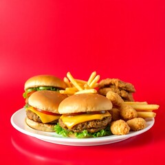 Delicious fast food meal