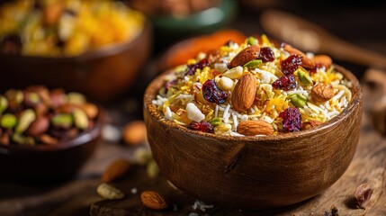 Traditional Festive Rice Dish with Dry Fruits and Nuts
