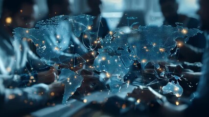 Corporate team reviewing international intellectual property rights agreements highlighting crossborder collaboration and legal compliance.