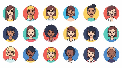 Diverse Women Avatars - A Collection of Unique Portraits.