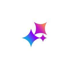 abstract sparkles logo icon. modern color