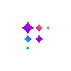 sparkles with letter F abstract initial logo. icon spark