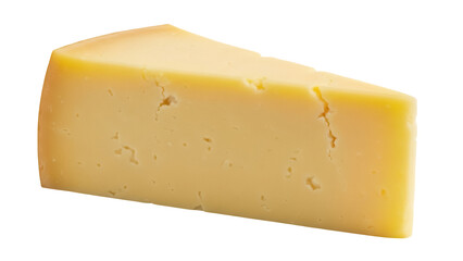 Wedge of Swiss cheese isolated PNG, yellow dairy product with holes on transparent background, gourmet food