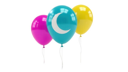 Festive balloons PNG isolated on transparent background, colorful party decorations for birthday...