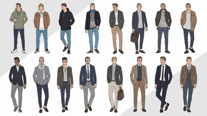 Diverse Mens Fashion Styles - A Comprehensive Collection of Outfits.