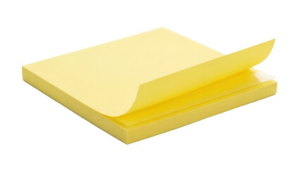 Stack of yellow sticky notes isolated PNG on transparent background, adhesive memo pad for reminders and organization © Andrej